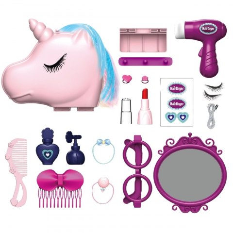 VIGA Z0006 Duża toaletka Drewniana biała + jednorożec