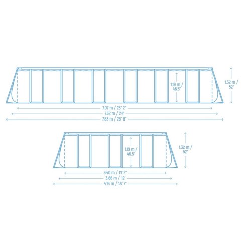 Basen stelażowy ogrodowy 732 x 366 x 132 cm 11w1 Bestway 561KG