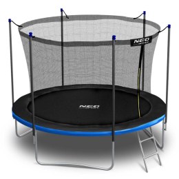 TRAMPOLINA OGRODOWA ROZMIAR 252 CM Z CZARNĄ SIATKĄ I DRABINKĄ