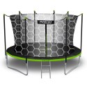 TRAMPOLINA OGRODOWA ROZMIAR 465 CM Z SIATKĄ WEWNĘTRZNĄ I DRABINKĄ