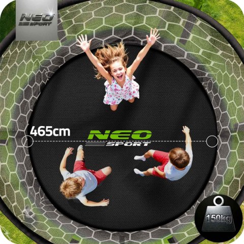 TRAMPOLINA OGRODOWA ROZMIAR 465 CM Z SIATKĄ WEWNĘTRZNĄ I DRABINKĄ TRAMPOLINA OGRODOWA ROZMIAR 465 CM Z SIATKĄ WEWNĘTRZNĄ I DRABINKĄ