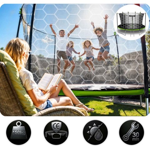 TRAMPOLINA OGRODOWA ROZMIAR 465 CM Z SIATKĄ WEWNĘTRZNĄ I DRABINKĄ TRAMPOLINA OGRODOWA ROZMIAR 465 CM Z SIATKĄ WEWNĘTRZNĄ I DRABINKĄ
