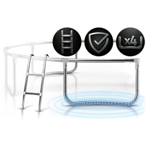 TRAMPOLINA OGRODOWA ROZMIAR 465 CM Z SIATKĄ WEWNĘTRZNĄ I DRABINKĄ TRAMPOLINA OGRODOWA ROZMIAR 465 CM Z SIATKĄ WEWNĘTRZNĄ I DRABINKĄ