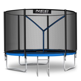 TRAMPOLINA OGRODOWA CARNO/NIEBIESKA ROZMIAR 183 CM Z SIATKĄ ZEWNĘTRZNĄ I DRABINKĄ