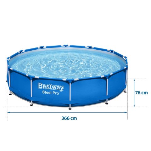 Basen ogrodowy stelażowy 366 x 76 cm 16w1 Bestway 56681 Basen ogrodowy stelażowy 366 x 76 cm 16w1 Bestway 56681