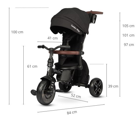 Qplay Rowerek Trójkołowy Comfo Max Black Qplay Rowerek Trójkołowy Comfo Max Black