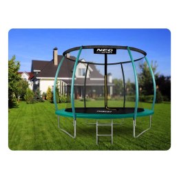 TRAMPOLINA OGRODOWA ROZMIAR 312 CM Z SIATKA, PROFILOWANYMI SŁUPKAMI I DRABINKĄ