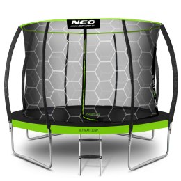 TRAMPOLINA OGRODOWA PROFILOWANA ROZMIAR 435 Z SIATKĄ WEWNĘTRZNĄ I DRABINKĄ
