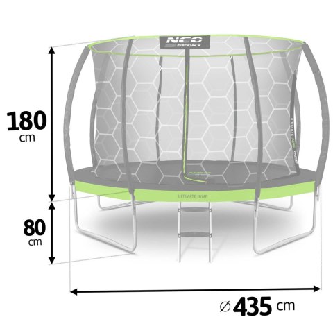 Trampolina ogrodowa profilowana 14ft/435cm z siatką wewnętrzną Neo-Sport Trampolina ogrodowa profilowana 14ft/435cm z siatką wewnętrzną Neo-Sport