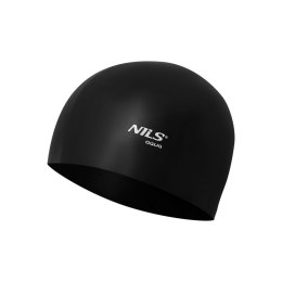 NQC JEDNOKOLOROWY BK01 CZARNY CZEPEK SILIKONOWY NILS AQUA NILS AQUA