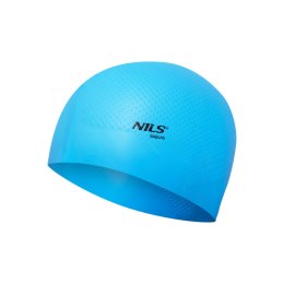 NQC JEDNOKOLOROWY JASNONIEBIESKI CZEPEK SILIKONOWY DOTS NILS AQUA NILS AQUA