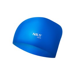 NQC JEDNOKOLOROWY NIEBIESKI CZEPEK SILIKONOWY DO DŁUGICH WŁOSÓW NILS AQUA NILS AQUA