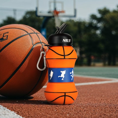 NC4104 KUBEK SILIKONOWY SKŁADANY 550ML BASKETBALL NILS NILS NC4104 KUBEK SILIKONOWY SKŁADANY 550ML BASKETBALL NILS NILS