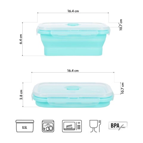 NC4105 POJEMNIK/LUNCH BOX SKŁADANY MIĘTOWY 500ML NILS CAMP NILS CAMP NC4105 POJEMNIK/LUNCH BOX SKŁADANY MIĘTOWY 500ML NILS CAMP NILS CAMP