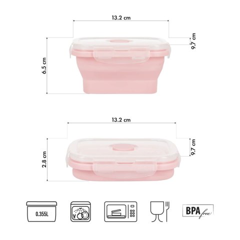 NC4105 POJEMNIK/LUNCH BOX SKŁADANY RÓŻOWY 355ML NILS CAMP NILS CAMP NC4105 POJEMNIK/LUNCH BOX SKŁADANY RÓŻOWY 355ML NILS CAMP NILS CAMP