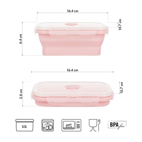 NC4105 POJEMNIK/LUNCH BOX SKŁADANY RÓŻOWY 500ML NILS CAMP NILS CAMP NC4105 POJEMNIK/LUNCH BOX SKŁADANY RÓŻOWY 500ML NILS CAMP NILS CAMP