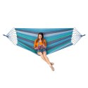 NC9004 NIEBIESKI-CIEMNONIEBIESKI HAMAK Z DREWNIANĄ BELKA 70CM I METALOWYM UCHWYTEM NILS CAMP NILS
