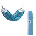 NC9004 NIEBIESKI-CIEMNONIEBIESKI HAMAK Z DREWNIANĄ BELKA 70CM I METALOWYM UCHWYTEM NILS CAMP NILS
