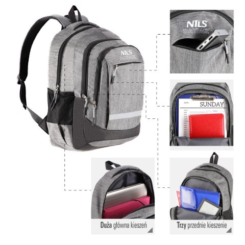 CBC7046 SZARY DAYPACK PLECAK NILS NILS CBC7046 SZARY DAYPACK PLECAK NILS NILS