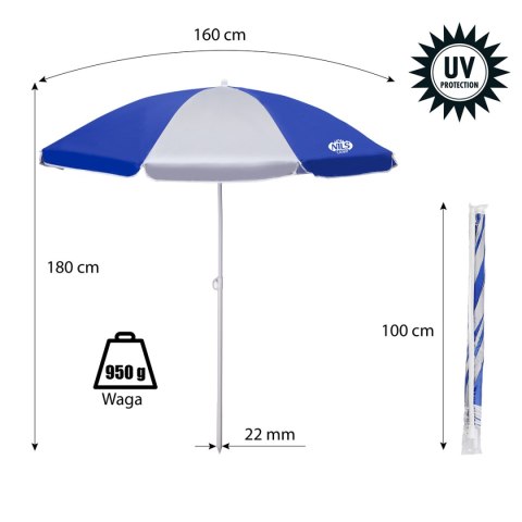 NC7813 PARASOL PLAŻOWY 180 CM NILS CAMP NILS NC7813 PARASOL PLAŻOWY 180 CM NILS CAMP NILS
