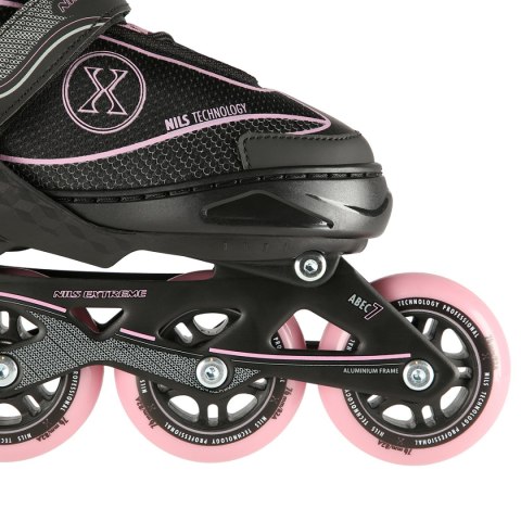 NA11008 CZARNO-RÓŻOWY ROZM. L (39-42) ŁYŻWOROLKI NILS EXTREME NILS EXTREME NA11008 CZARNO-RÓŻOWY ROZM. L (39-42) ŁYŻWOROLKI NILS EXTREME NILS EXTREME