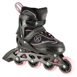 NA11008 CZARNO-RÓŻOWY ROZM. S (31-34) ŁYŻWOROLKI NILS EXTREME NILS EXTREME