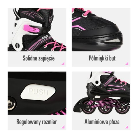 NA1169A RÓŻOWE ROZM. L(39-42) ŁYŻWOROLKI NILS EXTREME NILS EXTREME NA1169A RÓŻOWE ROZM. L(39-42) ŁYŻWOROLKI NILS EXTREME NILS EXTREME