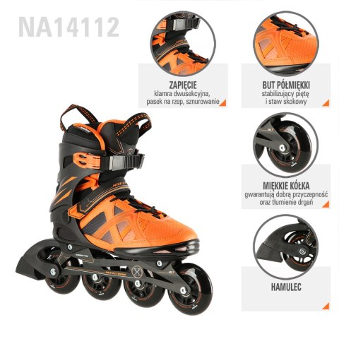 NA14112 CZARNO-POMARAŃCZOWY ROZM. 40 ŁYŻWOROLKI NILS EXTREME NILS EXTREME NA14112 CZARNO-POMARAŃCZOWY ROZM. 40 ŁYŻWOROLKI NILS EXTREME NILS EXTREME