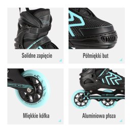 NA19318 CZARNO-TURKUSOWY ROZM. M (35-38) ŁYŻWOROLKI NILS EXTREME NILS EXTREME