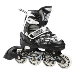 NH10927 A 2w1 BLACK ROZM.L(39-42) ŁYŻWOROLKI Z WYM. PŁ. HOKEJOWĄ NILS EXTREME NILS EXTREME