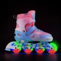 NA0189 ZESTAW LED ŁYŻWOROLKI OCHRANIACZE MOONBEAM BIAŁE ROZM. L(39-42) NILS EXTREME NILS EXTREME