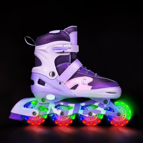 NA0189 ZESTAW LED ŁYŻWOROLKI OCHRANIACZE MOONBEAM FIOLETOWE ROZM. L(39-42) NILS EXTREME NILS EXTREME NA0189 ZESTAW LED ŁYŻWOROLKI OCHRANIACZE MOONBEAM FIOLETOWE ROZM. L(39-42) NILS EXTREME NILS EXTREME