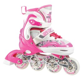 NF10927 A 2w1 DARK PINK ROZM.L(39-42) ŁYŻWOROLKI Z WYM. PŁ. FIGUROWĄ NILS EXTREME NILS EXTREME