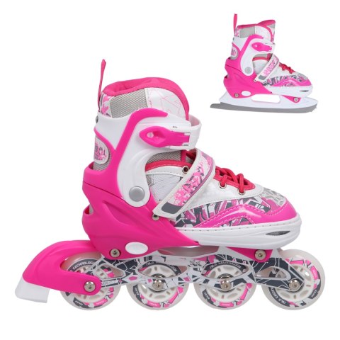 NF10927 A 2w1 DARK PINK ROZM.L(39-42) ŁYŻWOROLKI Z WYM. PŁ. FIGUROWĄ NILS EXTREME NILS EXTREME NF10927 A 2w1 DARK PINK ROZM.L(39-42) ŁYŻWOROLKI Z WYM. PŁ. FIGUROWĄ NILS EXTREME NILS EXTREME