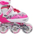 NF10927 A 2w1 DARK PINK ROZM.L(39-42) ŁYŻWOROLKI Z WYM. PŁ. FIGUROWĄ NILS EXTREME NILS EXTREME