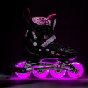 NH10905 4w1 RÓŻOWE LED ROZM. L(39-42) ŁYŻWOROLKI Z WYM. PŁOZĄ HOKEJOWĄ NILS EXTREME NILS EXTREME