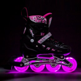 NH10905 4w1 RÓŻOWE LED ROZM. L(39-42) ŁYŻWOROLKI Z WYM. PŁOZĄ HOKEJOWĄ NILS EXTREME NILS EXTREME