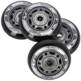 PU 64x24 82A CZARNE (4 szt.) + ABEC-9 (8 szt.) ZESTAW NILS EXTREME NILS EXTREME