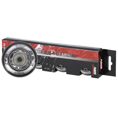 PU 64x24 82A CZARNE (4 szt.) + ABEC-9 (8 szt.) ZESTAW NILS EXTREME NILS EXTREME PU 64x24 82A CZARNE (4 szt.) + ABEC-9 (8 szt.) ZESTAW NILS EXTREME NILS EXTREME