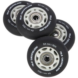 PU 64x24 82A CZARNE MATOWE (4 szt.) + ABEC-9 (8 szt.) ZESTAW NILS EXTREME NILS EXTREME