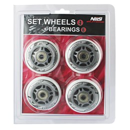 PU 70x24 82A BIAŁE (4 szt.) + ABEC-7 (8 szt.) ZESTAW NILS EXTREME NILS EXTREME