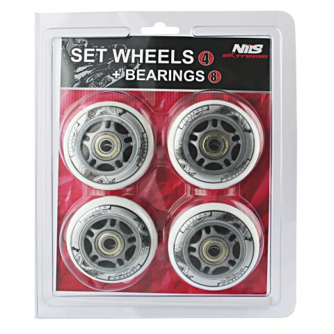 PU 70x24 82A BIAŁE (4 szt.) + ABEC-7 (8 szt.) ZESTAW NILS EXTREME NILS EXTREME PU 70x24 82A BIAŁE (4 szt.) + ABEC-7 (8 szt.) ZESTAW NILS EXTREME NILS EXTREME