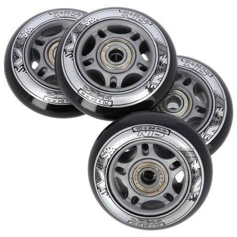 PU 70x24 82A CZARNE (4 szt.) + ABEC-9 (8 szt.) ZESTAW NILS EXTREME NILS EXTREME PU 70x24 82A CZARNE (4 szt.) + ABEC-9 (8 szt.) ZESTAW NILS EXTREME NILS EXTREME