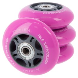 PU 72x24 82A (4szt.) RÓŻOWE + ABEC-7 (8szt.) ZESTAW NILS EXTREME NILS EXTREME