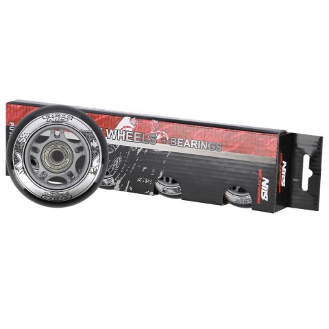 PU 72x24 82A CZARNE (4 szt.) + ABEC-9 (8 szt.) ZESTAW NILS EXTREME NILS EXTREME PU 72x24 82A CZARNE (4 szt.) + ABEC-9 (8 szt.) ZESTAW NILS EXTREME NILS EXTREME