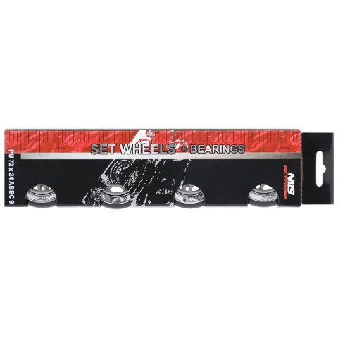 PU 72x24 82A CZARNE (4 szt.) + ABEC-9 (8 szt.) ZESTAW NILS EXTREME NILS EXTREME PU 72x24 82A CZARNE (4 szt.) + ABEC-9 (8 szt.) ZESTAW NILS EXTREME NILS EXTREME