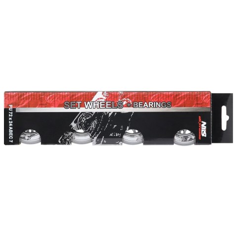 PU 72x24 82A PRZEZROCZYSTE N (4 szt.) + ABEC-7 (8 szt.) ZESTAW NILS EXTREME NILS EXTREME PU 72x24 82A PRZEZROCZYSTE N (4 szt.) + ABEC-7 (8 szt.) ZESTAW NILS EXTREME NILS EXTREME