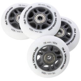 PU 76x24 82A BIAŁE MATOWE (4 szt.) + ABEC-9 (8 szt.) ZESTAW NILS EXTREME NILS EXTREME