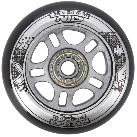 PU 76x24 82A CZARNE (4 szt.) + ABEC-9 (8 szt.) ZESTAW NILS EXTREME NILS EXTREME PU 76x24 82A CZARNE (4 szt.) + ABEC-9 (8 szt.) ZESTAW NILS EXTREME NILS EXTREME