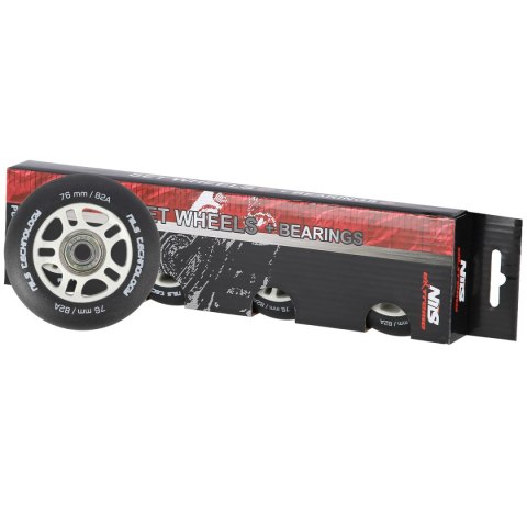 PU 76x24 82A CZARNE MATOWE (4 szt.) + ABEC-9 (8 szt.) ZESTAW NILS EXTREME NILS EXTREME PU 76x24 82A CZARNE MATOWE (4 szt.) + ABEC-9 (8 szt.) ZESTAW NILS EXTREME NILS EXTREME
